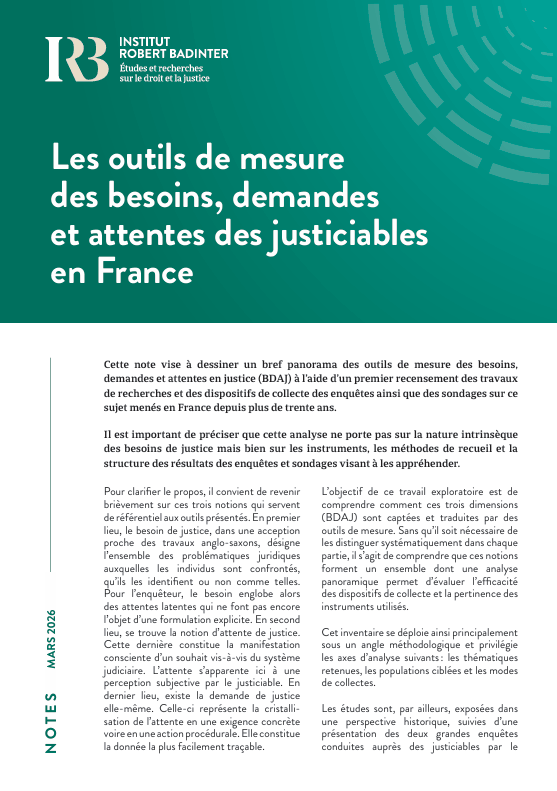 Les outils de mesure des besoins, demandes et attentes des justiciables en France